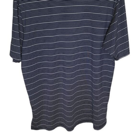 Adidas Climalite Golf Polo Shirt Navy Blue Stripe Size M Moisture Wicking - Picture 8 of 11